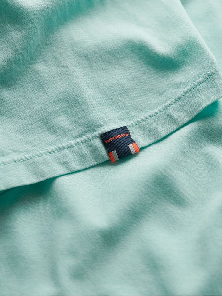 Superdry Blue 100% Cotton Classic Essential T-Shirt - Image 6 of 6