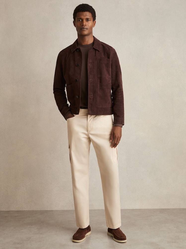Reiss Light Stone Robinson Cotton-Lyocell Cargo Trousers - Image 1 of 6