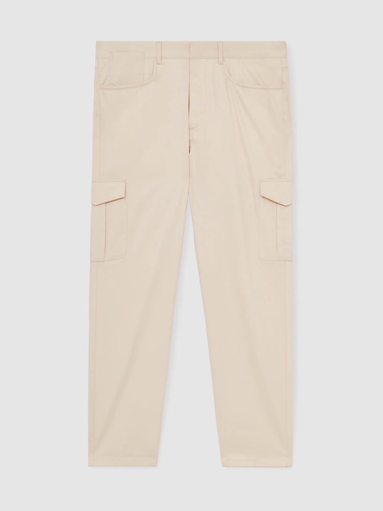 Reiss Light Stone Robinson Cotton-Lyocell Cargo Trousers - Image 2 of 6
