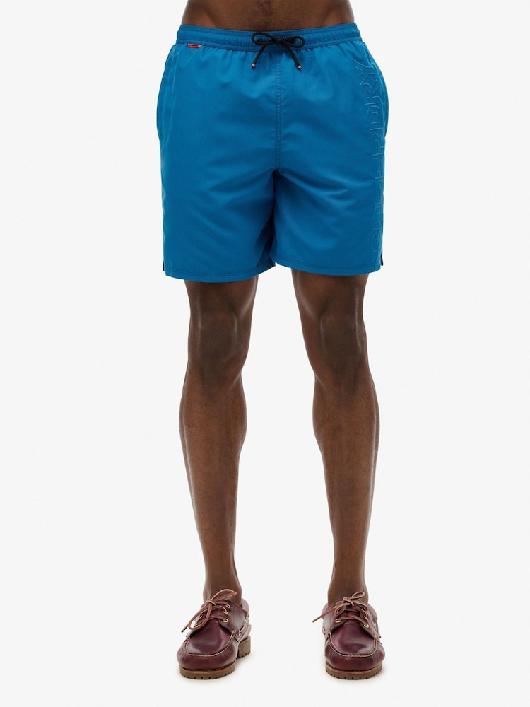 Blau - Superdry Premium Emb 17 Badeshorts - Bild 1 von 9