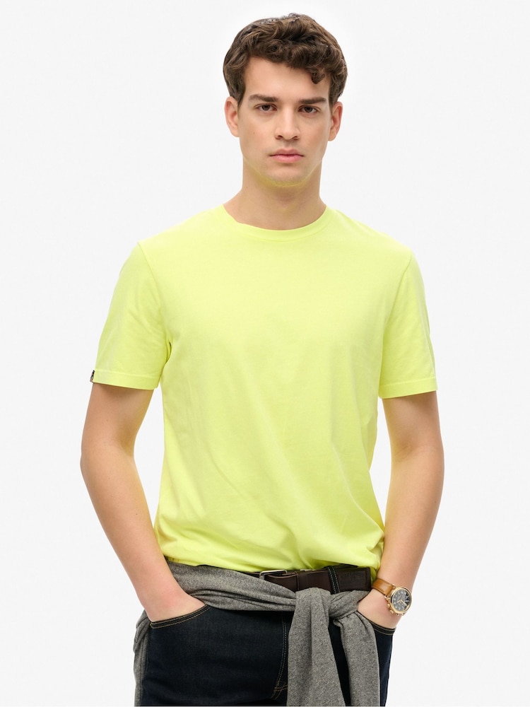 Superdry Yellow Classic Essential 100% Cotton T-Shirt - Image 1 of 6