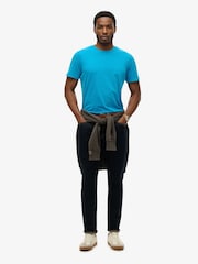 Superdry Blue Classic Essential 100% Cotton T-Shirt - Image 3 of 6