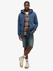 Superdry Blue Essential Logo Zip Hoodie - Image 3 of 6