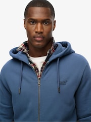 Superdry Blue Essential Logo Zip Hoodie - Image 4 of 6
