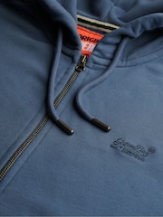 Superdry Blue Essential Logo Zip Hoodie - Image 6 of 6
