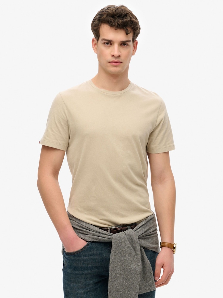 Superdry Nude Classic Essential 100% Cotton T-Shirt - Image 1 of 4
