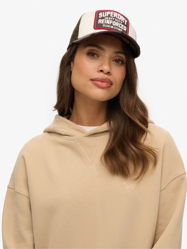Superdry Grey Mesh Trucker 100% Cotton Cap - Image 1 of 3
