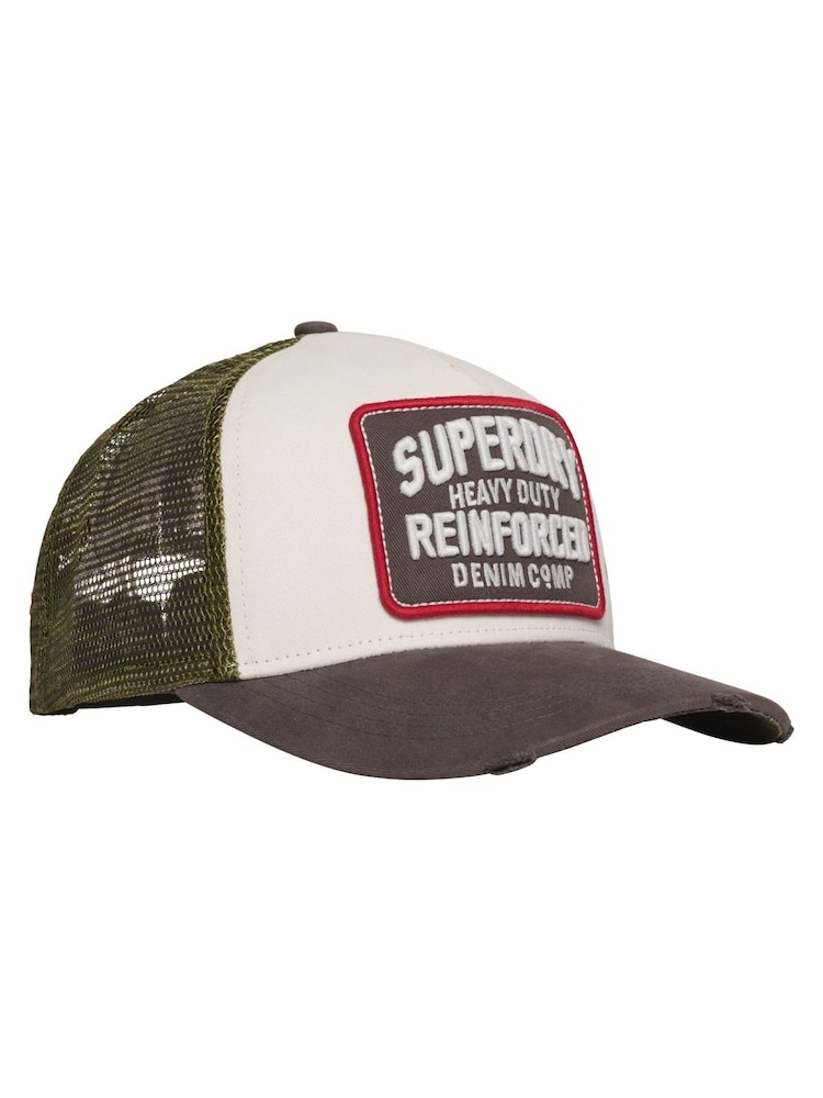 Superdry Grey Mesh Trucker 100% Cotton Cap - Image 2 of 3