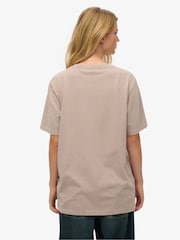 Superdry Nude 100% Cotton Oversized Micro Logo T-Shirt - Image 2 of 6