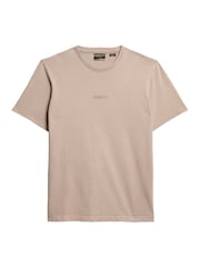 Superdry Nude 100% Cotton Oversized Micro Logo T-Shirt - Image 5 of 6