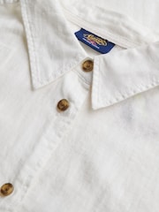 Superdry White Boyfriend Casual Linen Shirt - Image 6 of 6