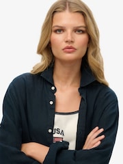 Camisas de manga comprida casuaisSuperdry Oversized % algodão 100 Linen - Imagem 4 de 7