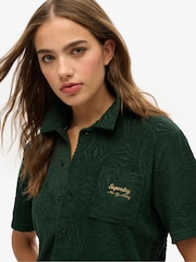 Superdry Green Country Club Towelling Shirt - Image 3 of 6
