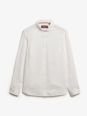 Superdry White Oversized Embroidered Vacation 100% Linen Shirt - Image 5 of 6