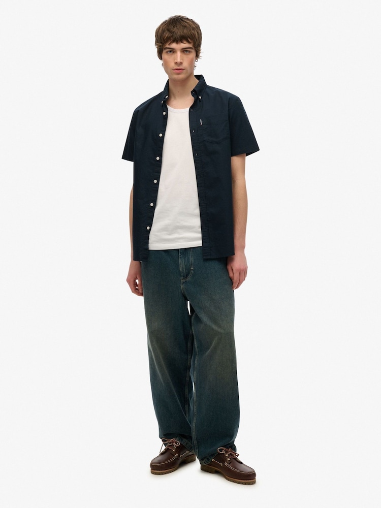 Superdry Oxford 100% Cotton Short Sleeve Shirt - Imagen 2 de 4