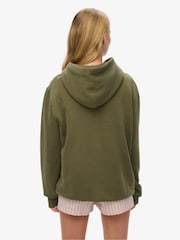 Superdry Green Oversized 100% Cotton Micro Logo Hoodie - Image 2 of 6