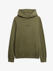 Superdry Green Oversized 100% Cotton Micro Logo Hoodie - Image 5 of 6