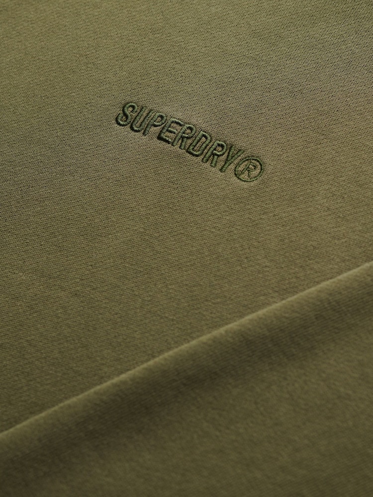 Superdry Green Oversized 100% Cotton Micro Logo Hoodie - Image 6 of 6