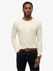 Superdry White The Merchant Store Grandad Lightweight 100% Cottton Top - Image 1 of 6