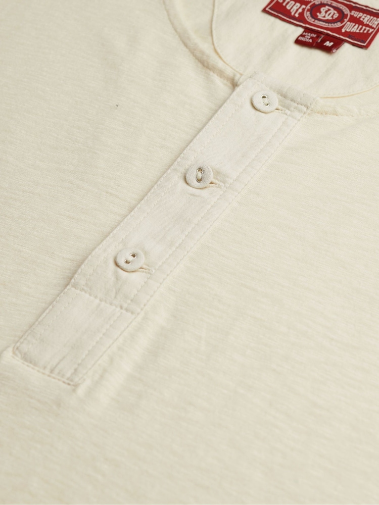 Superdry White The Merchant Store Grandad Lightweight 100% Cottton Top - Image 6 of 6