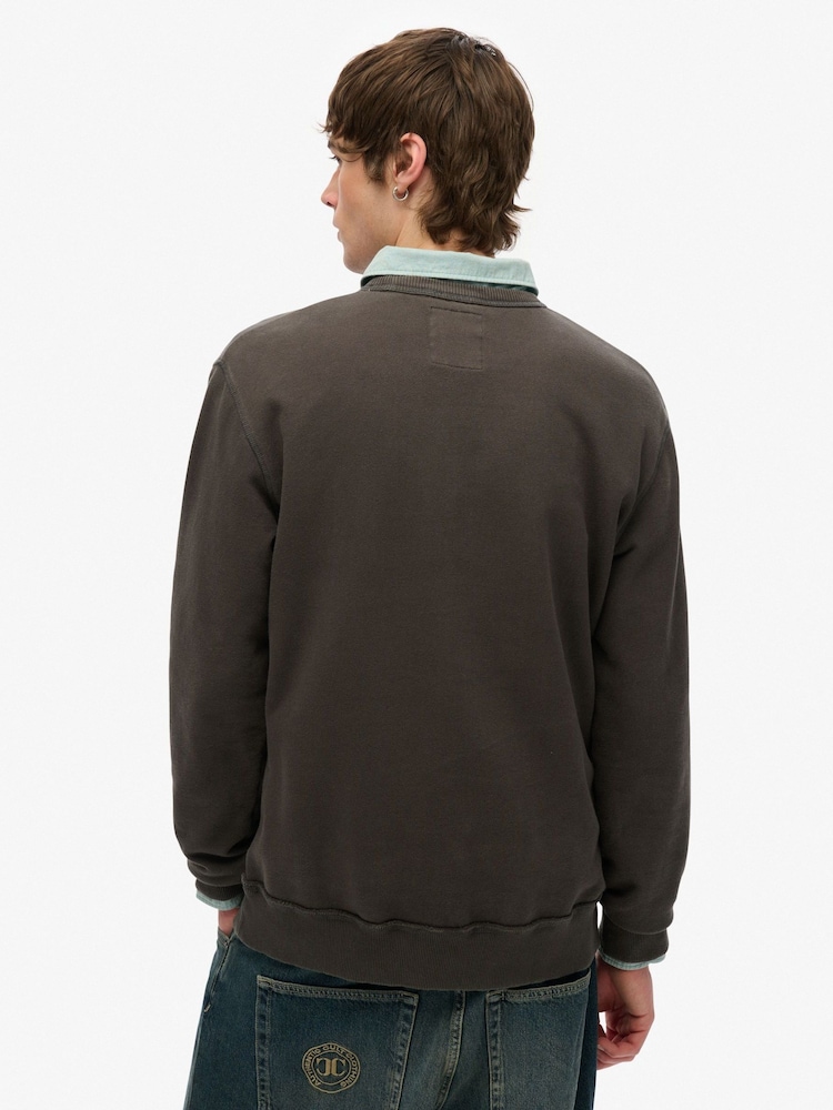 Superdry Grey 100% Cotton Athletic Essentials Crew Sweatshirt - Image 2 of 5