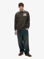 Superdry Grey 100% Cotton Athletic Essentials Crew Sweatshirt - Image 3 of 5