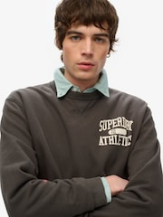 Superdry Grey 100% Cotton Athletic Essentials Crew Sweatshirt - Image 4 of 5