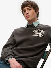 Superdry Grey 100% Cotton Athletic Essentials Crew Sweatshirt - Image 5 of 5