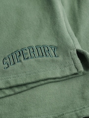 Superdry Green Athletic Tonal Embroidered Shorts - Image 7 of 7