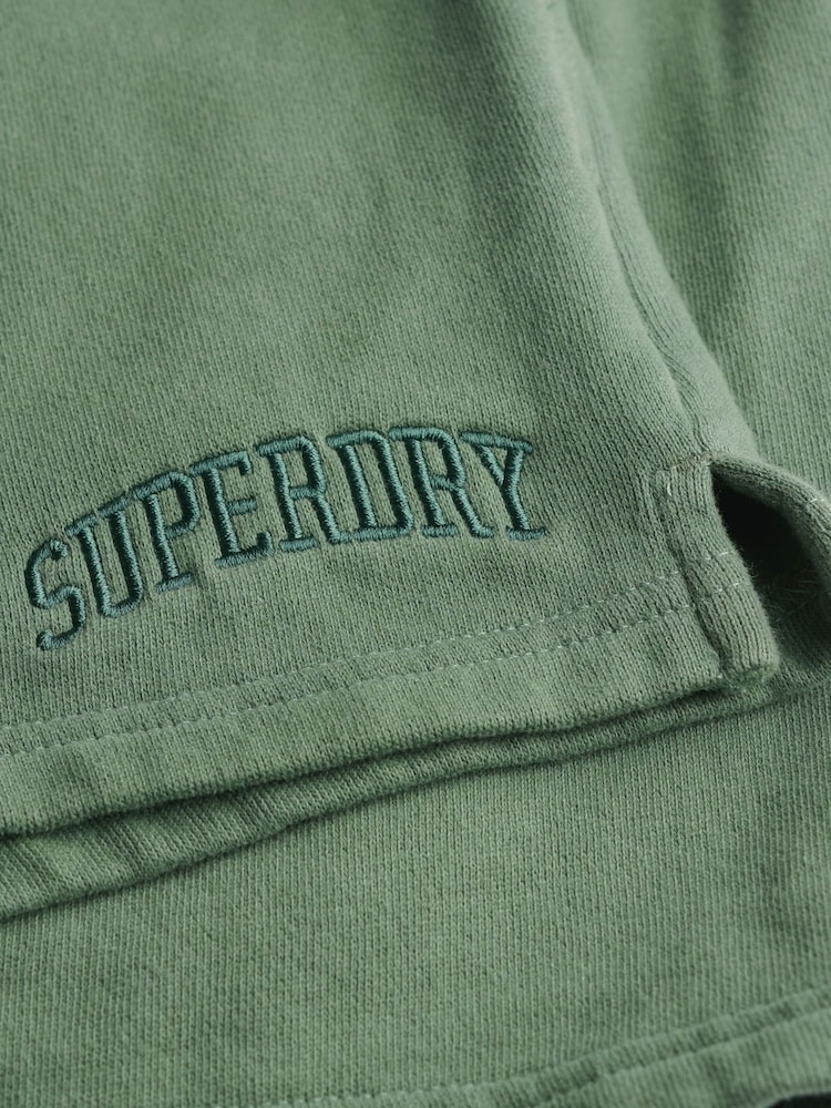 Superdry Green Athletic Tonal Embroidered Shorts - Image 7 of 7