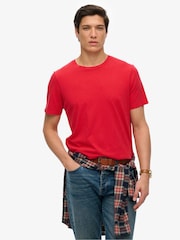 Superdry Red Classic Essential 100% Cotton T-Shirt - Image 1 of 6