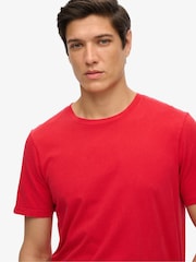 Superdry Red Classic Essential 100% Cotton T-Shirt - Image 4 of 6