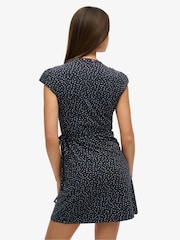 Superdry Blue Athletic Essentials Wrap 100% Cotton Dress - Image 2 of 6