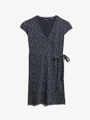Superdry Blue Athletic Essentials Wrap 100% Cotton Dress - Image 5 of 6