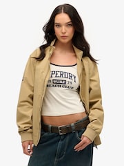 Superdry Natural Oversized 100% Cotton Nylon Harrington Jacket - Image 5 of 8