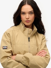 Superdry Natural Oversized 100% Cotton Nylon Harrington Jacket - Image 6 of 8