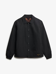 Superdry Black Oversized 100% Cotton Surplus Otto Coach Jacket - Image 5 of 6