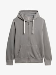 Superdry Grey Classic Essential Zip 100% Cottton Hoodie - Image 5 of 6