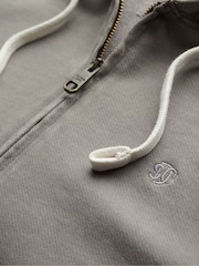 Superdry Grey Classic Essential Zip 100% Cottton Hoodie - Image 6 of 6