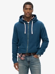 Superdry Blue Classic Essential Zip Pink Shorts Hoodie - Image 1 of 6