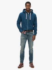 Superdry Blue Classic Essential Zip Pink Shorts Hoodie - Image 4 of 6