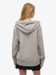 Superdry Grey Oversized Vintage Athletic Zip 100% Cottton Hoodie - Image 2 of 7