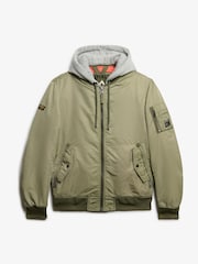 Superdry Green Oversized 100% Cotton Military MA1 Bomber Jacket - Image 5 of 6