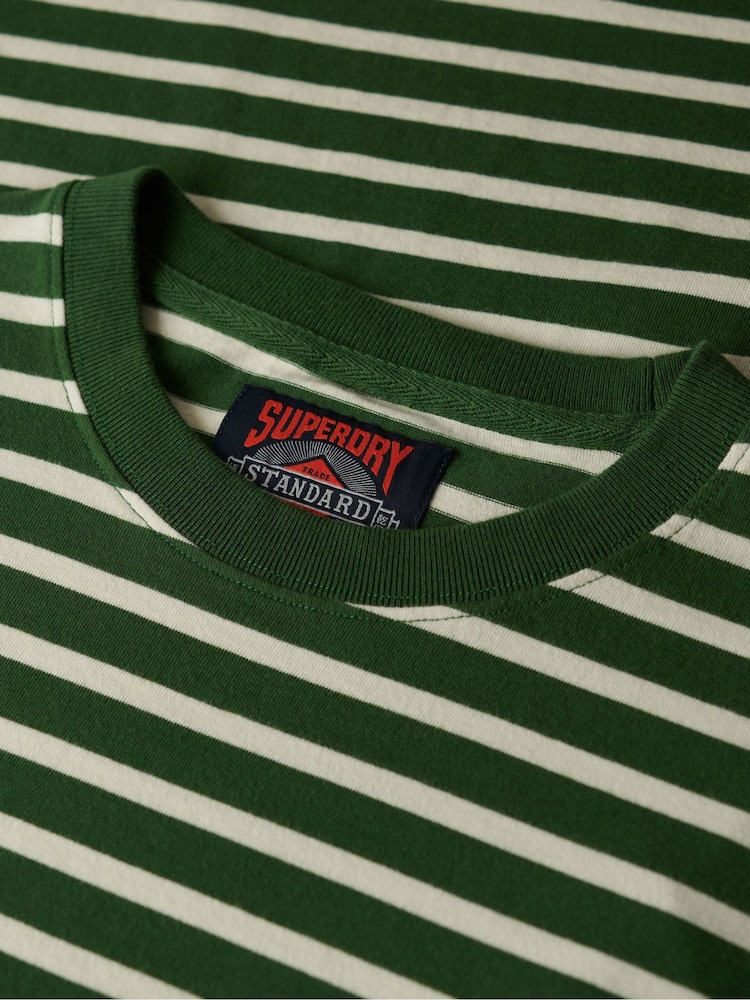 Superdry Green Merchant Stripe T-Shirt - Image 4 of 4