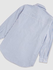 Reiss Soft Blue/White Hailey McLaren F1 Team Oversize Stripe Shirt - Image 5 of 7