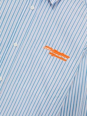Reiss Soft Blue/White Hailey McLaren F1 Team Oversize Stripe Shirt - Image 7 of 7