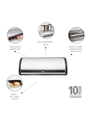 Brabantia Matt Steel Fingerprint Proof Roll Top Bread Bin - Image 2 of 5