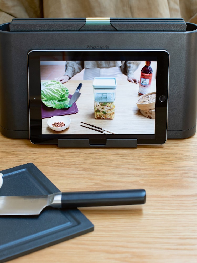 Brabantia Dark Grey Tasty+ Chopping Board Set with Tablet Stand Case - Image 2 of 6