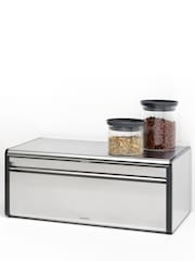 Brabantia Matt Steel Fingerprint Proof Fall Front Bread Bin - Image 1 of 6