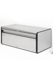 Brabantia Matt Steel Fingerprint Proof Fall Front Bread Bin - Image 2 of 6